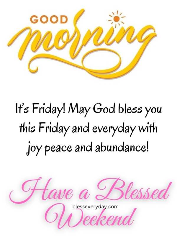 Friday morning blessings for a blessed day