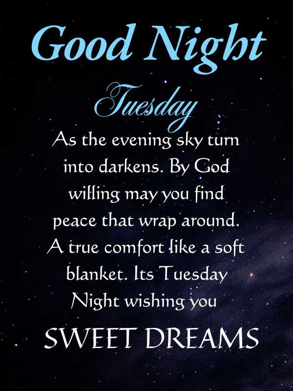 Tuesday Night Blessings with night background