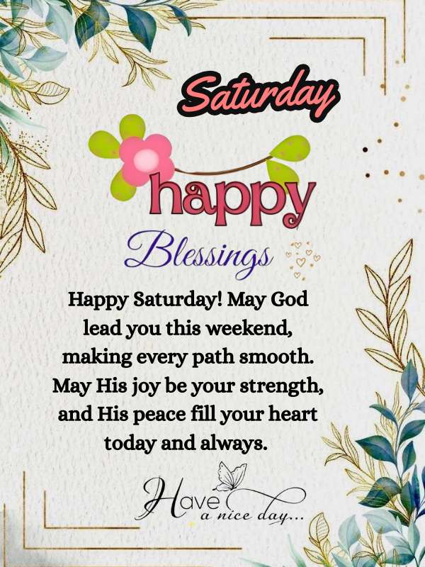 Happy Saturday Blessings with flowers