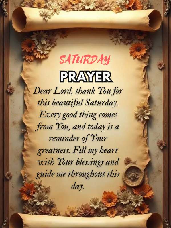 Heartfelt Prayer for Saturday