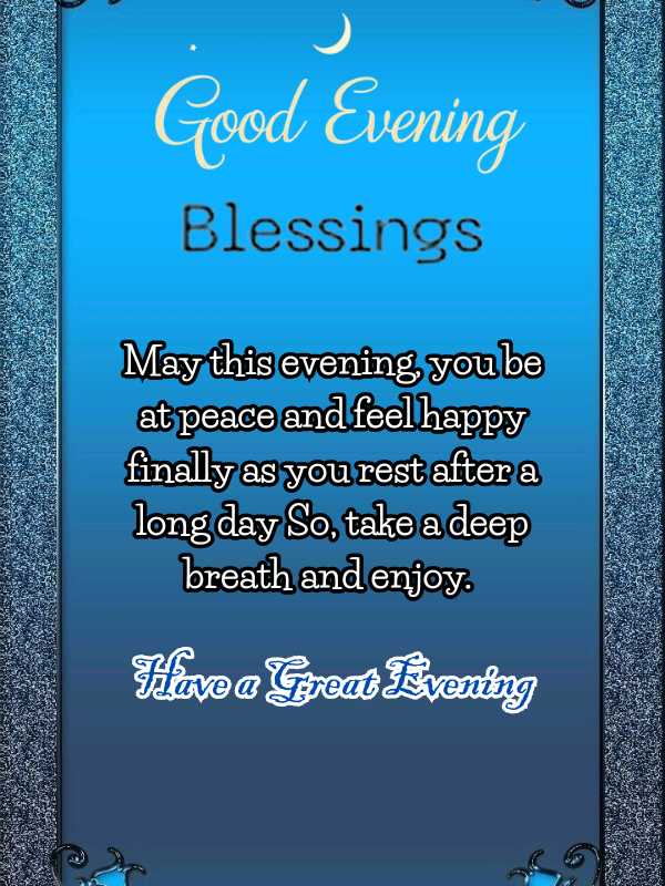 Good evening blessings for night ahead