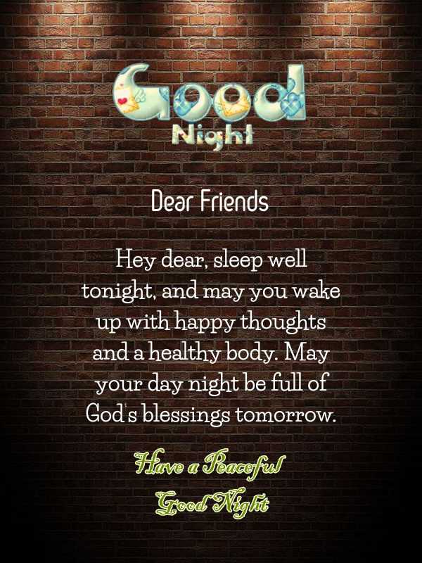 Beautiful good night wish for friends